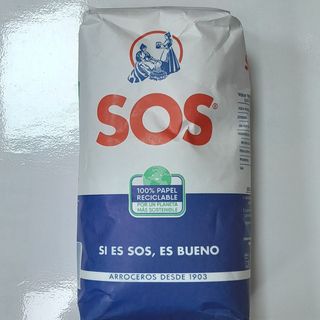 Arroz redondo SOS. Paquete 1 kg.