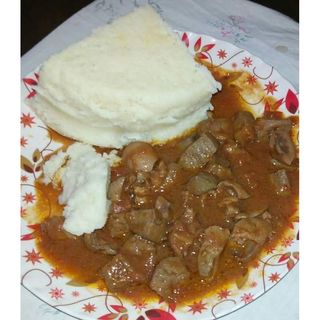 Ugali with Liver Stew