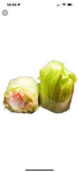 California De Rollo De Hoja De Arroz Con Ensalada Con Aguacate Con Pepino Y Mango (8 Pzs.)