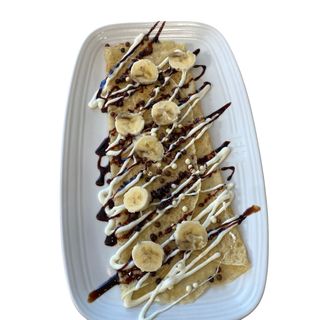 Crepe 20: Plátano, chocolate, chocolate blanco y bolas de chocolate