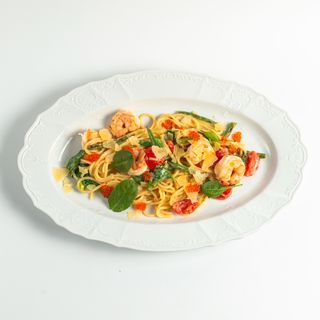 Спагетті з креветками в вершковому соусі (300г)