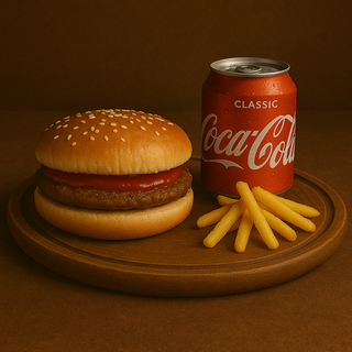 Гамбургер та фрі з Кока-Колою (160г)