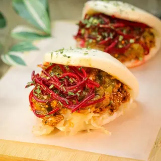 Baos de Cerdo Desmenuzado Americano.