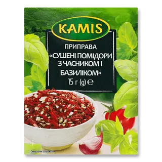 Помідори Kamis сушені з часником та базиліком (15г)
