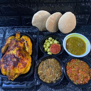 Poulet rôti entier / zaalouk