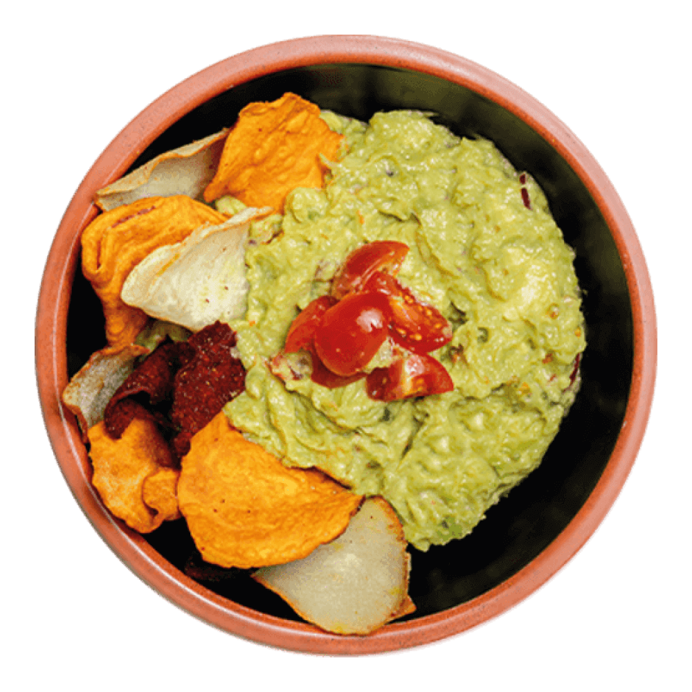 Guacamole con chips vegetales