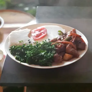 3/4 kg Fried Pork with Ugali + Greens