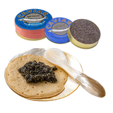 AEmllius хайвер от руска есетра GUE (125г) с пакет блини (5бр в пакет)