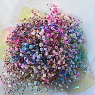 Bukiet kolorowej gipsówki duży