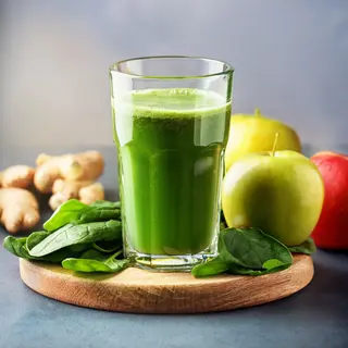 Zumo natural de manzana, espinaca y jengibre
