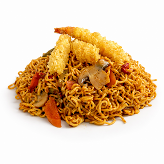 Yakisoba Con Langostinos En Tempura