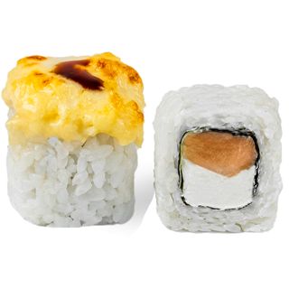 Запечений сирний з лососем