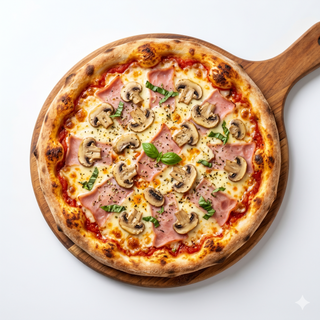 Pizza Mozarella  Con Jamón Y Champiñon (24 Cm.)