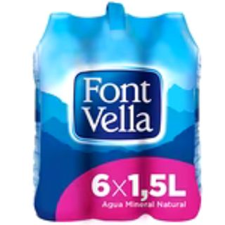 Pack 6 unitats aigua Font vella 1.5 L