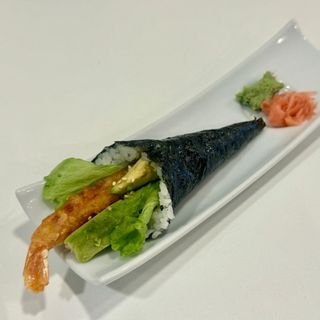 Temaki tempura de langostino