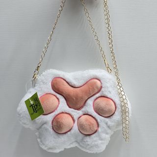 Сумка Лапка Мех Белая