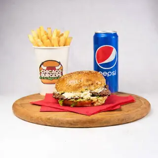 Chicago Truffle Single + Pomfrit + Pepsi 330ml