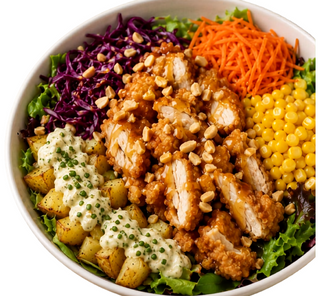 Poke bowl honey chicken