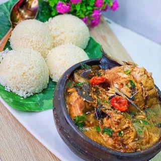 White Rice And Seafood Pepper Soup
