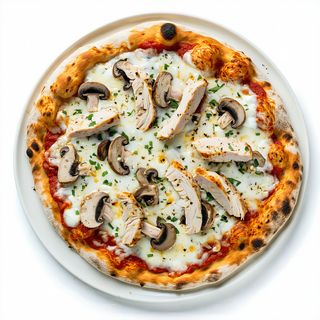 Pizza cu pui si sos de usturoi  medie