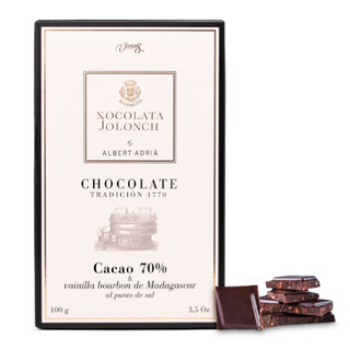 Chocolate con Cacao 70% y Vainilla con Bourbon Madagascar Jolonch 100g