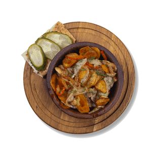 Смажена картопля з м'ясом та овочами (300 г)