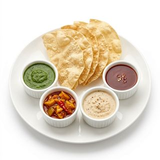 Poppadam With Chutneys