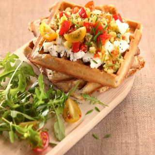 Gaufre Poêlée De Légume Et Poulet