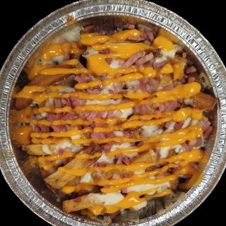 Patatas Fritas Con Bacon Y Cheddar#