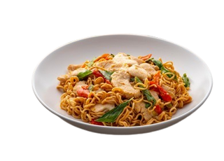 tallarines frito con pollo