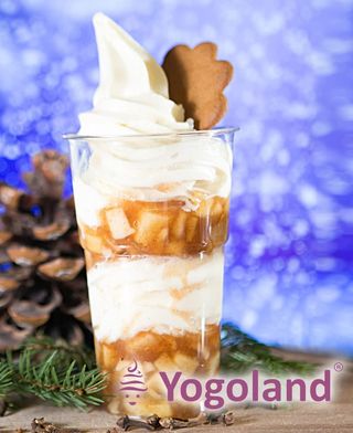 Jogurt mrożony o smaku naturalnym z gorącymi jabłkami a'la szarlotka