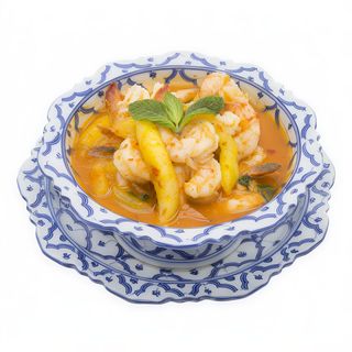 64. Gamberi con menta Ananas al peperoncino