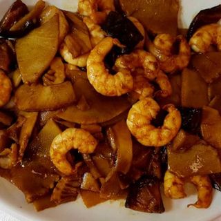 Gambas Con Bambú Y Setas