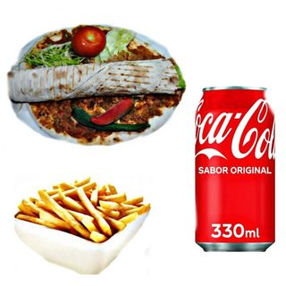 Menu Pizza turca +1 patatas O Arroz+ 1 Lata  