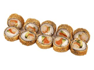 Roll tempura z łososiem i krewetkami (10 szt) (320g)