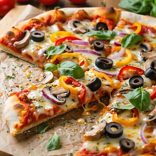 Kawałek pizzy wegetariańskiej