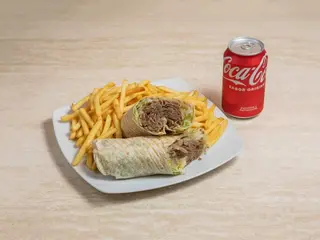 Kebab (4 uds.) + arroz o patatas + Coca Cola (1 lt.)