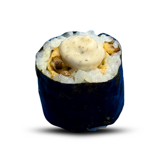 Hosomaki z grzybami shiitake i wege-mayo truflowym.