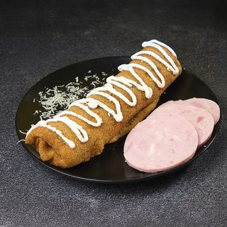 Pohovana slana palačinka sa šunkom, kačkavaljem i pavlakom