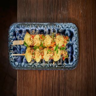 Yakitori de Pollo a la brasa con kimchi