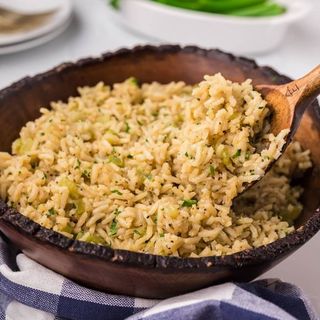 Plain Rice and Spring Onions