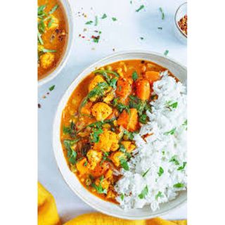 Veg curry with rice