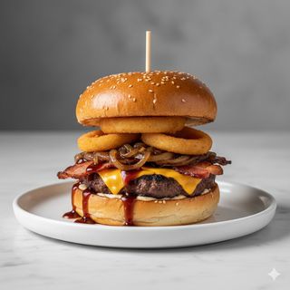 Hamburguesa BBQ con Patatas Fritas