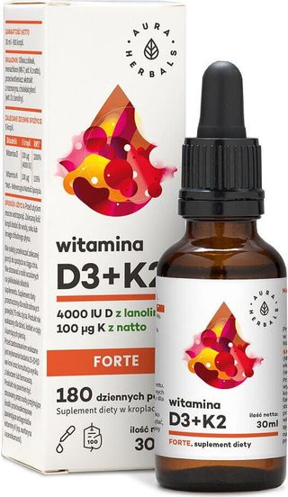 Witamina D3+K2 FORTE 4000IU Aura Herbals