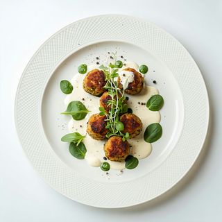 Спаначена кюфтенца с млечен сос 200г..