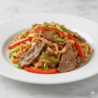 Fideos Frito Con Ternera