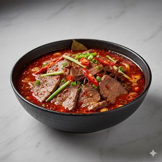 99 - Scodella di fuoco con manzo piccante 干锅牛肉