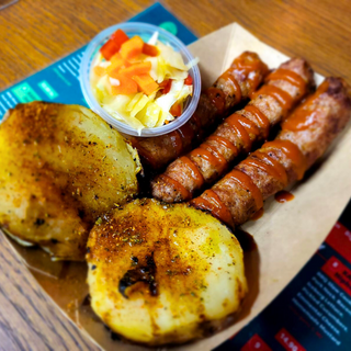 Тройка кебапчета на барбекю с печен картоф (450г)