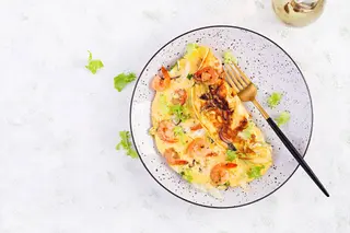 111) Omelette con gamberi
