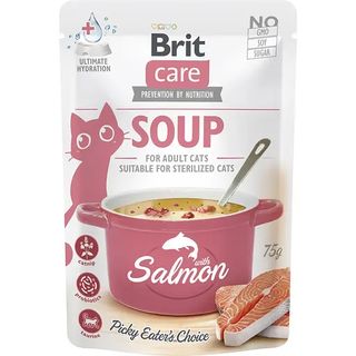 Корм вологий Brit Care для котів суп з лососем 75г